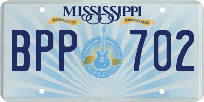 MS license plate BPP702