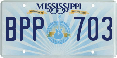 MS license plate BPP703