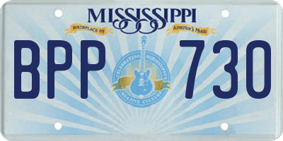 MS license plate BPP730