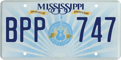 MS license plate BPP747
