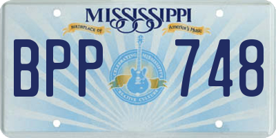MS license plate BPP748