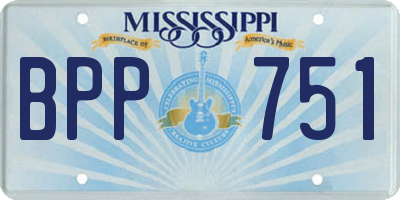 MS license plate BPP751