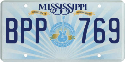 MS license plate BPP769