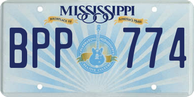 MS license plate BPP774