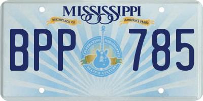 MS license plate BPP785