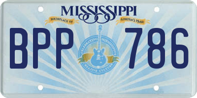 MS license plate BPP786