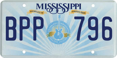 MS license plate BPP796