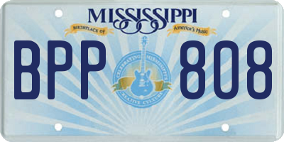 MS license plate BPP808