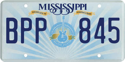 MS license plate BPP845