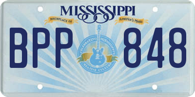 MS license plate BPP848