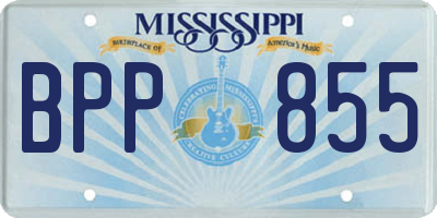 MS license plate BPP855