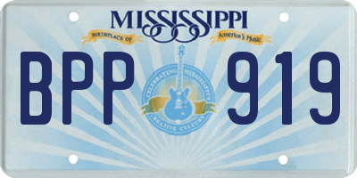 MS license plate BPP919