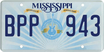 MS license plate BPP943