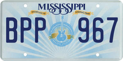 MS license plate BPP967