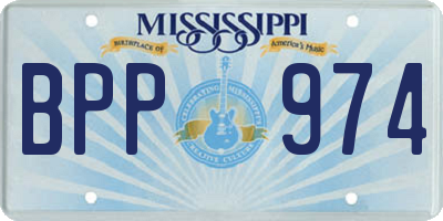 MS license plate BPP974