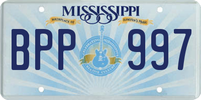 MS license plate BPP997