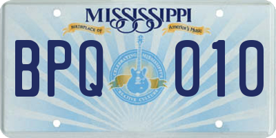 MS license plate BPQ010