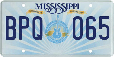 MS license plate BPQ065