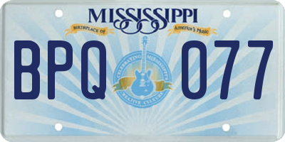MS license plate BPQ077