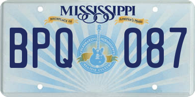 MS license plate BPQ087
