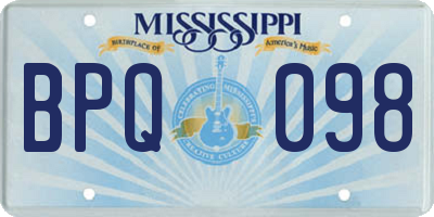 MS license plate BPQ098