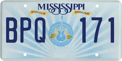 MS license plate BPQ171