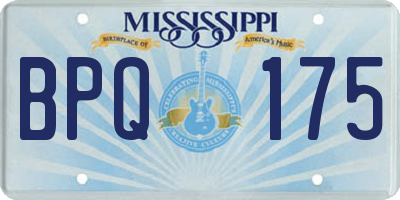 MS license plate BPQ175