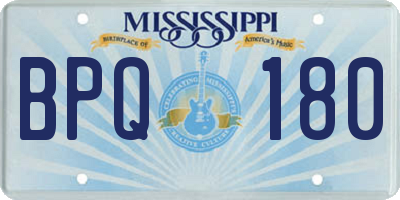 MS license plate BPQ180