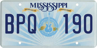 MS license plate BPQ190