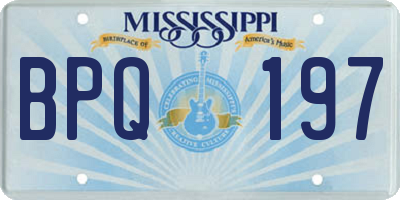 MS license plate BPQ197