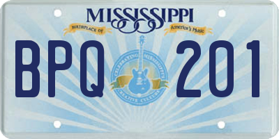 MS license plate BPQ201