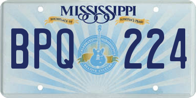 MS license plate BPQ224