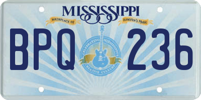 MS license plate BPQ236