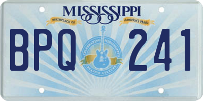 MS license plate BPQ241