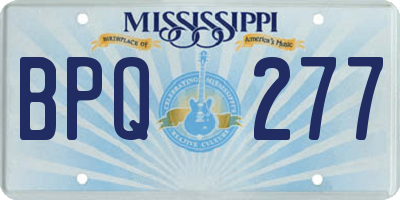 MS license plate BPQ277