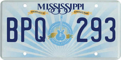 MS license plate BPQ293