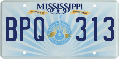 MS license plate BPQ313