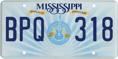 MS license plate BPQ318