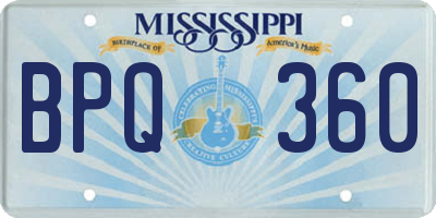 MS license plate BPQ360