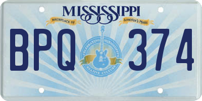 MS license plate BPQ374