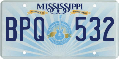 MS license plate BPQ532