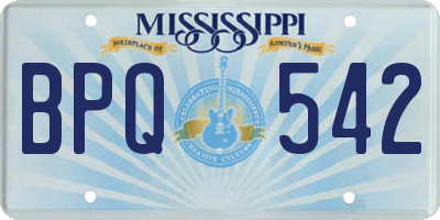 MS license plate BPQ542