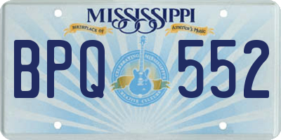 MS license plate BPQ552