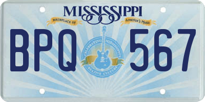 MS license plate BPQ567