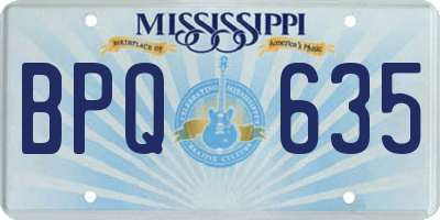 MS license plate BPQ635