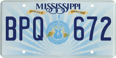 MS license plate BPQ672