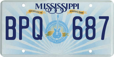MS license plate BPQ687