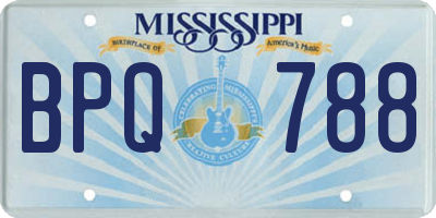 MS license plate BPQ788