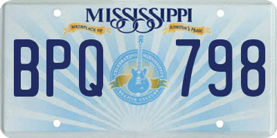 MS license plate BPQ798