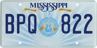 MS license plate BPQ822